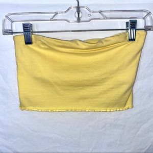 Yellow Cropped Tube Top Size Small